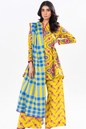 Al Karam Fw49 Yellow Unstitched Winter Collection