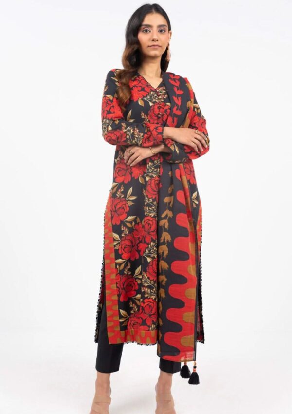 Al Karam Fw50 Black Unstitched Winter Collection