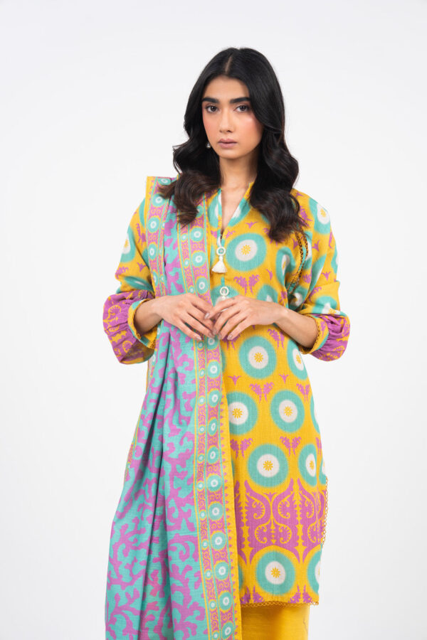 Al Karam Fw52 Yellow Unstitched Winter Collection