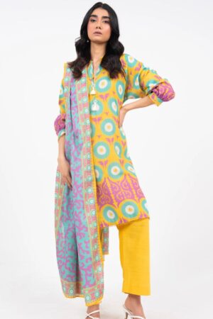 Al Karam Fw52 Yellow Unstitched Winter Collection