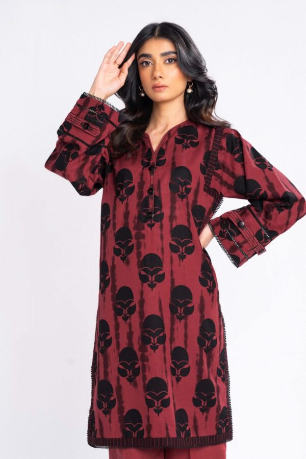 Al Karam Fw53.1 Red Unstitched Winter Collection