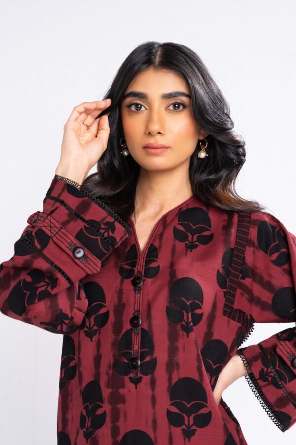 Al Karam Fw53.1 Red Unstitched Winter Collection