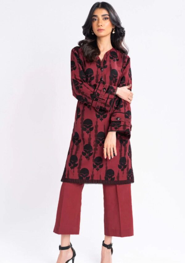 Al Karam Fw53.1 Red Unstitched Winter Collection