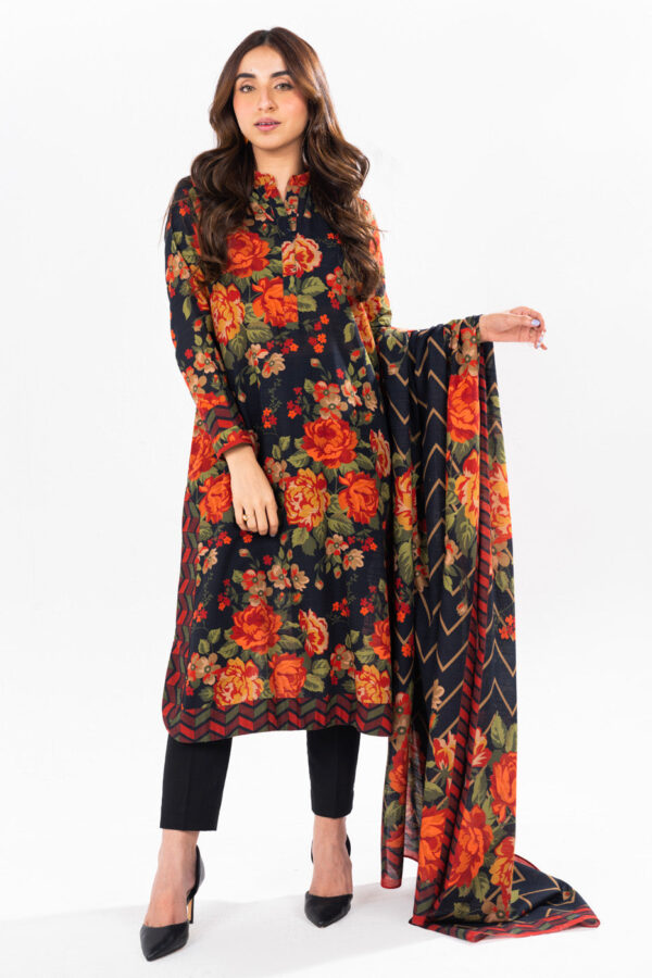 Al Karam Fw56 Black Unstitched Winter Collection