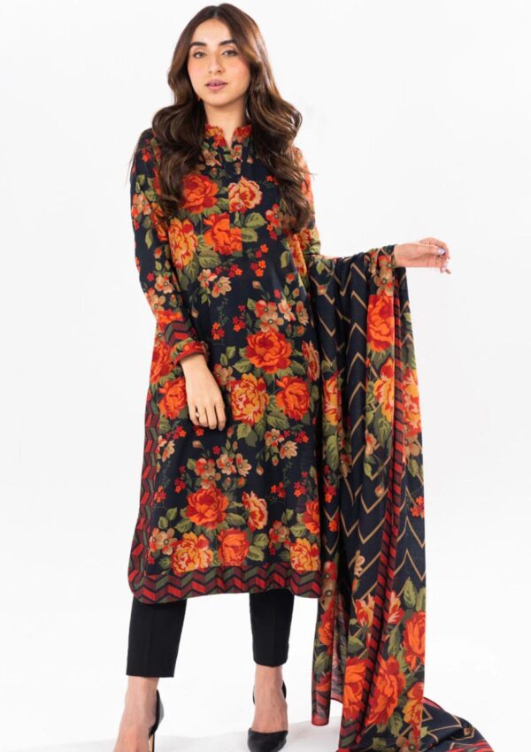 Al Karam Fw56 Black Unstitched Winter Collection