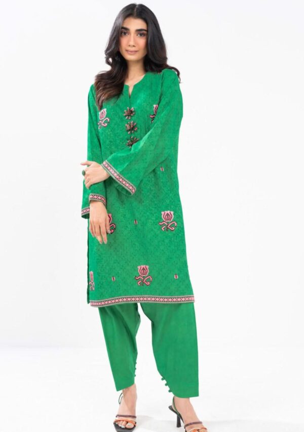 Al Karam Fw57 Green Unstitched Winter Collection