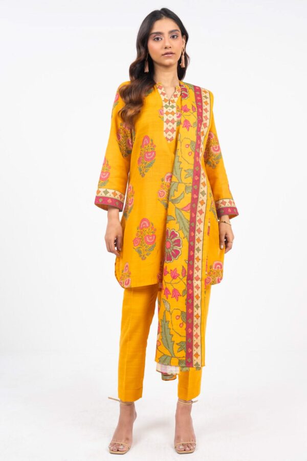 Al Karam Fw60.1 Yellow Unstitched Winter Collection