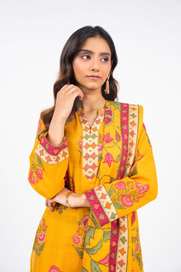 Al Karam Fw60.1 Yellow Unstitched Winter Collection