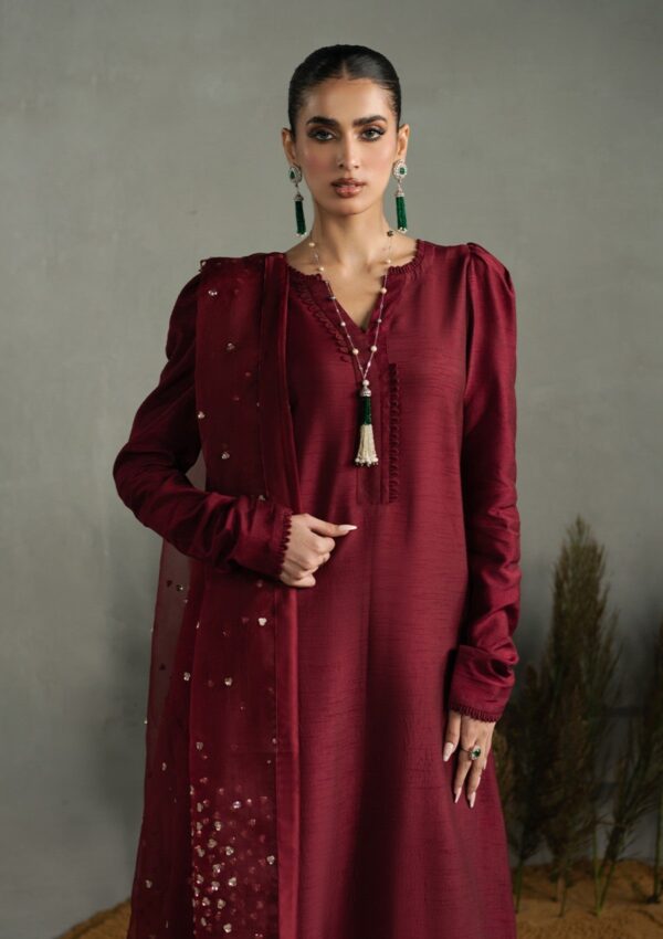 Zarqash Silk Edit Zqs 18 Rose Rouge pret Collection