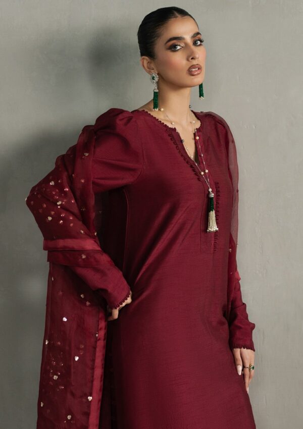 Zarqash Silk Edit Zqs 18 Rose Rouge pret Collection