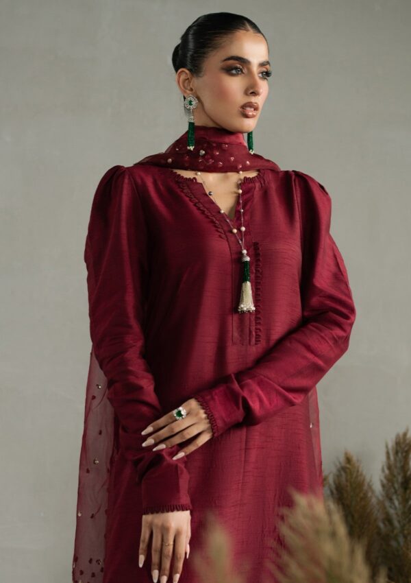 Zarqash Silk Edit Zqs 18 Rose Rouge pret Collection