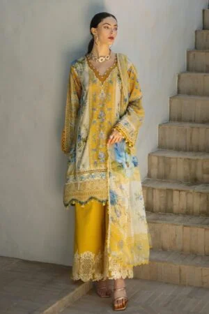 Elaf Premium Signature Embroidered Ets 3b Sunglow Lawn Collection