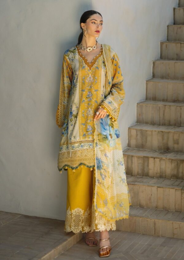 Elaf Premium Signature Embroidered Ets 3b Sunglow Lawn Collection