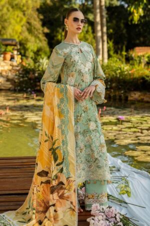 Elaf Premium Print Chikankari Elk 06a Pistachio Dreams Lawn Collection