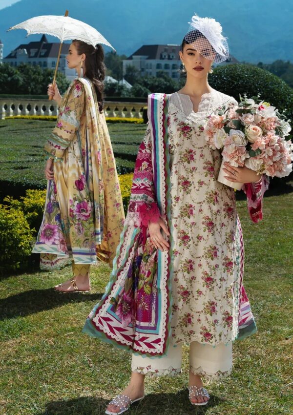 Elaf Premium Prints Epe 05a Queen Garnet Lawn Collection