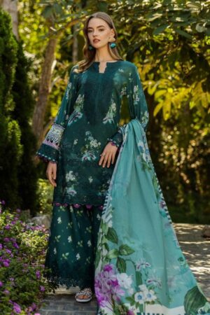 Elaf Premium Print Chikankari Elk 07b Jade Embrace Lawn Collection