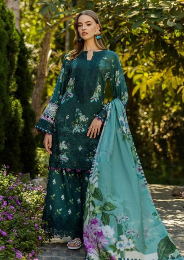 Elaf Premium Print Chikankari Elk 07b Jade Embrace Lawn Collection