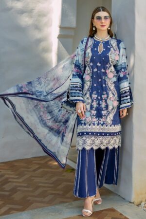 Elaf Premium Signature Embroidered Ets 6a London Blues Lawn Collection