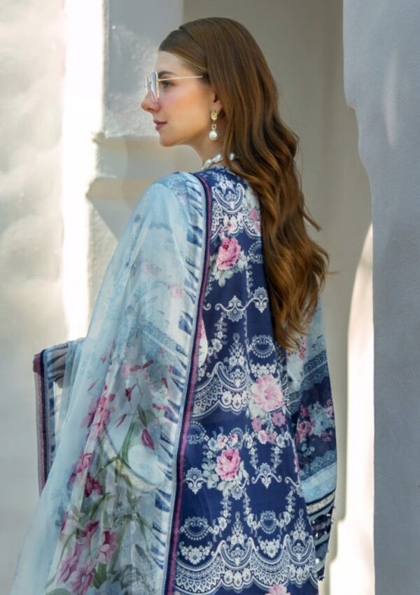 Elaf Premium Signature Embroidered Ets 6a London Blues Lawn Collection