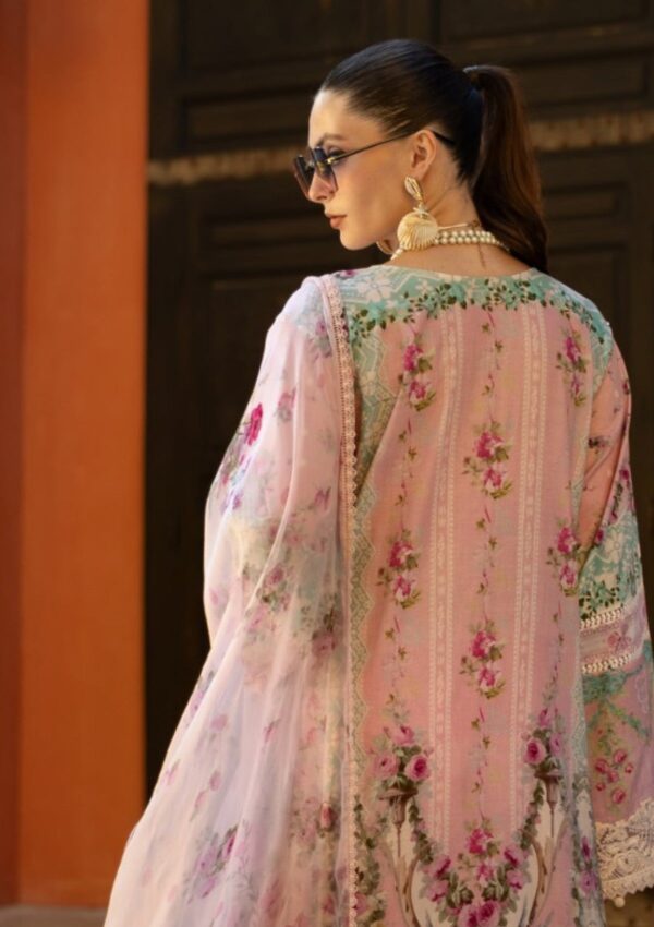 Elaf Premium Signature Embroidered Ets 1b Pink Petal Lawn Collection