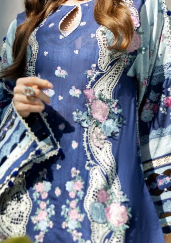 Elaf Premium Signature Embroidered Ets 6a London Blues Lawn Collection