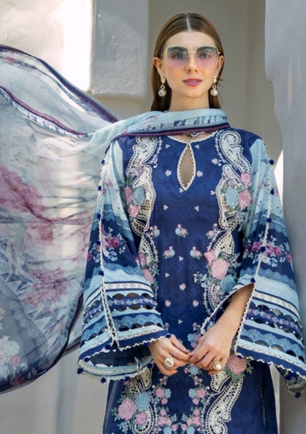 Elaf Premium Signature Embroidered Ets 6a London Blues Lawn Collection