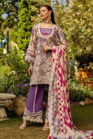 Elaf Premium Print Chikankari Elk 02a Periwinkle Lawn Collection