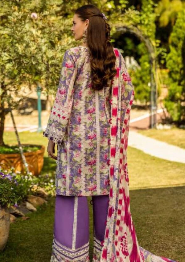 Elaf Premium Print Chikankari Elk 02a Periwinkle Lawn Collection