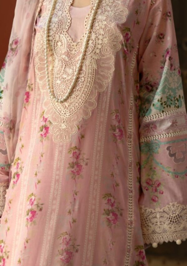 Elaf Premium Signature Embroidered Ets 1b Pink Petal Lawn Collection