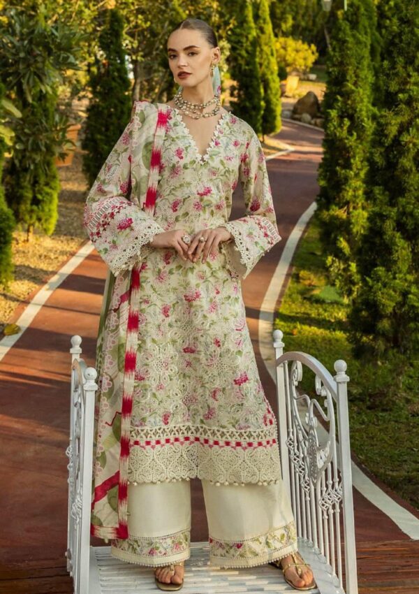 Elaf Premium Print Chikankari Elk 02b Sweet Greens Lawn Collection