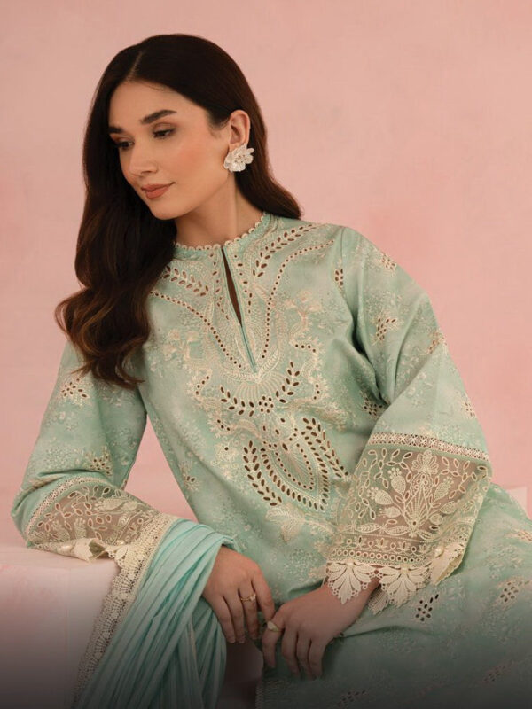 Afrozeh Floral Charm Embroidered Lawn Al 25 V5 02 Leonora Unstitched 3pc Suit