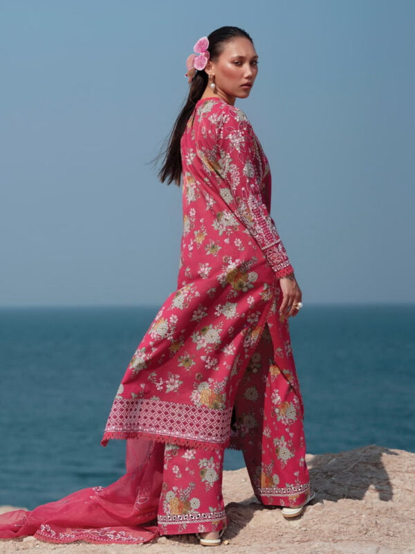 Afrozeh Summer Together Embroidered Lawn Pink Ruby Unstitched 3pc Suit