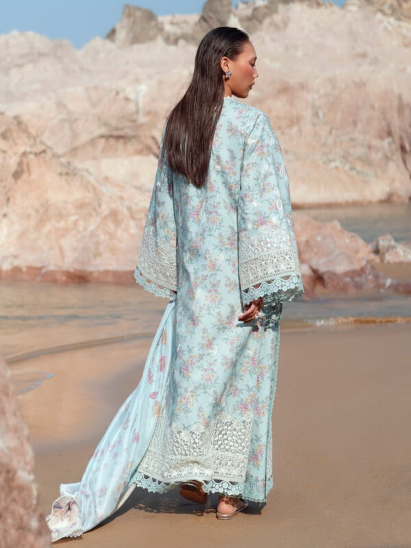 Afrozeh Summer Together Embroidered Lawn Aquamarine Unstitched 3pc Suit