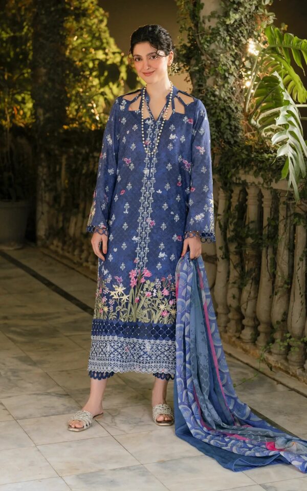 Asifa & Nabeel Gulkari Embroidered Lawn Gkl 05 Azre Whper 3pc Suit