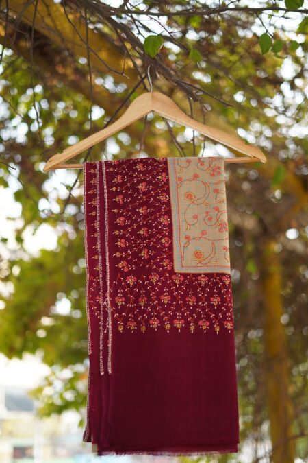 Pure Pashmina Kashmiri Work Shawl D 17