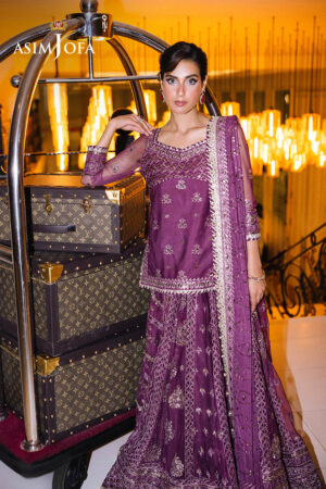 Asim Jofa Ajff-01 Embroidered Net 