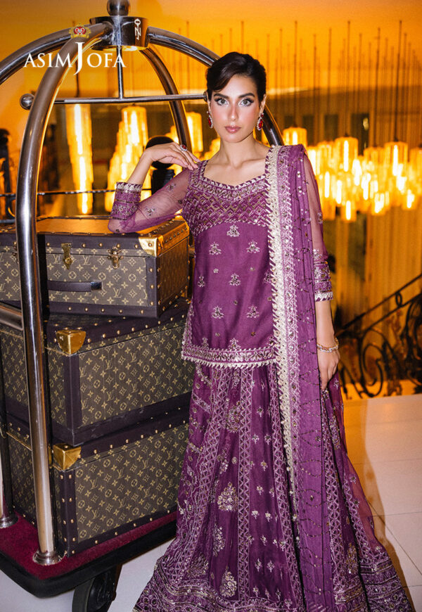 Asim Jofa Ajff-01 Embroidered Net