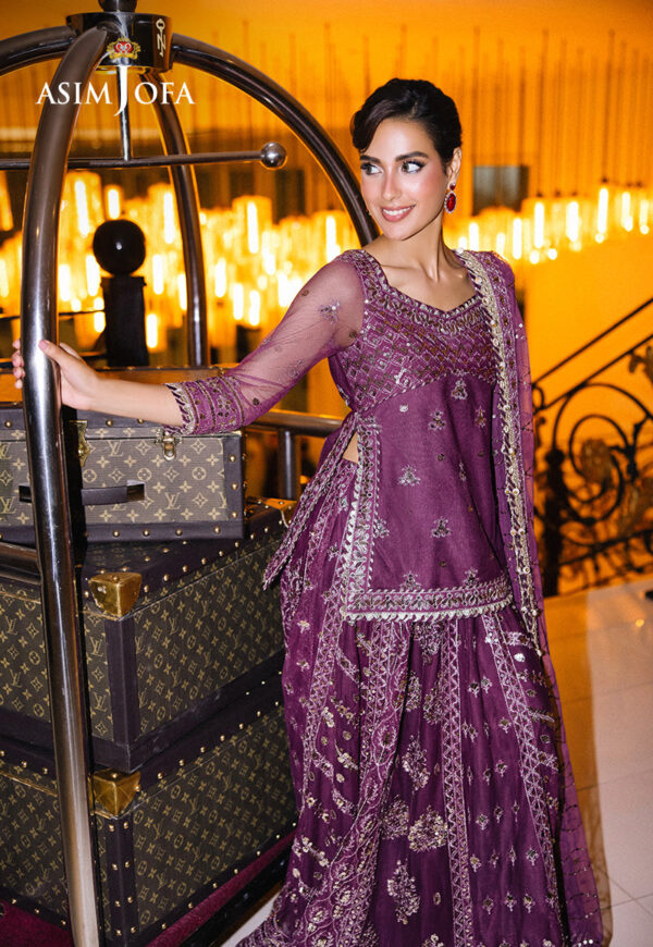 Asim Jofa Ajff-01 Embroidered Net