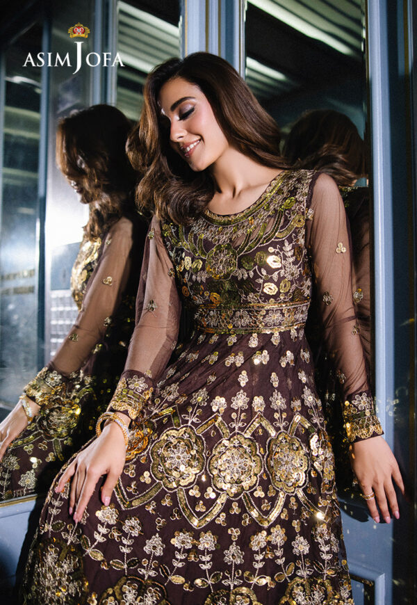 Asim Jofa Ajff-07 Embroidered Net