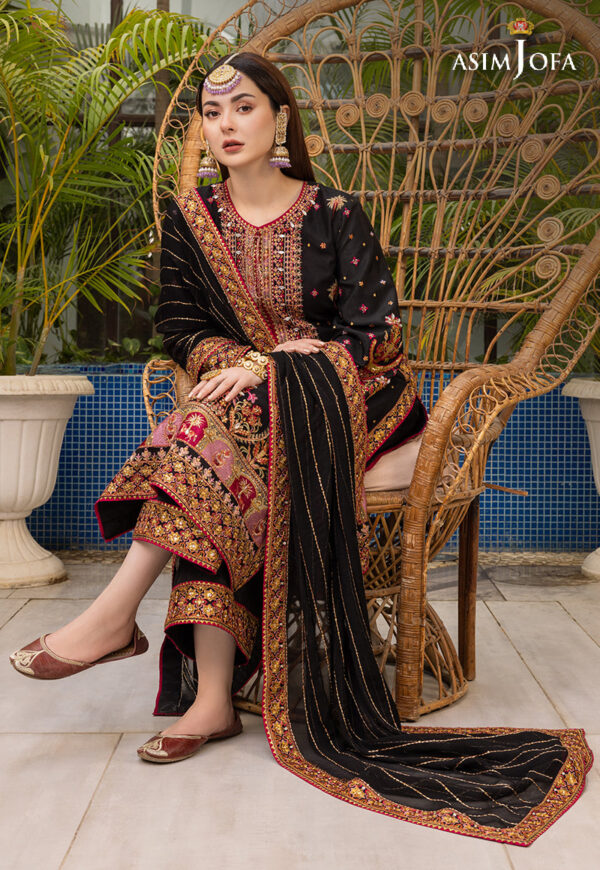 Asim Jofa Ajhj-19 Embroidered Viscose Raw Silk