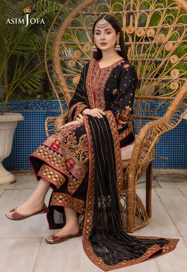Asim Jofa Ajhj-19 Embroidered Viscose Raw Silk