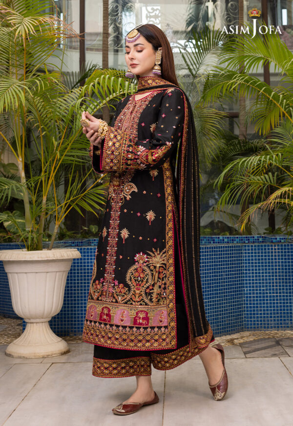 Asim Jofa Ajhj-19 Embroidered Viscose Raw Silk
