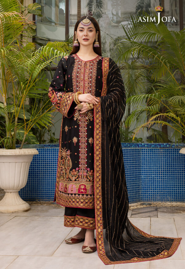 Asim Jofa Ajhj-19 Embroidered Viscose Raw Silk