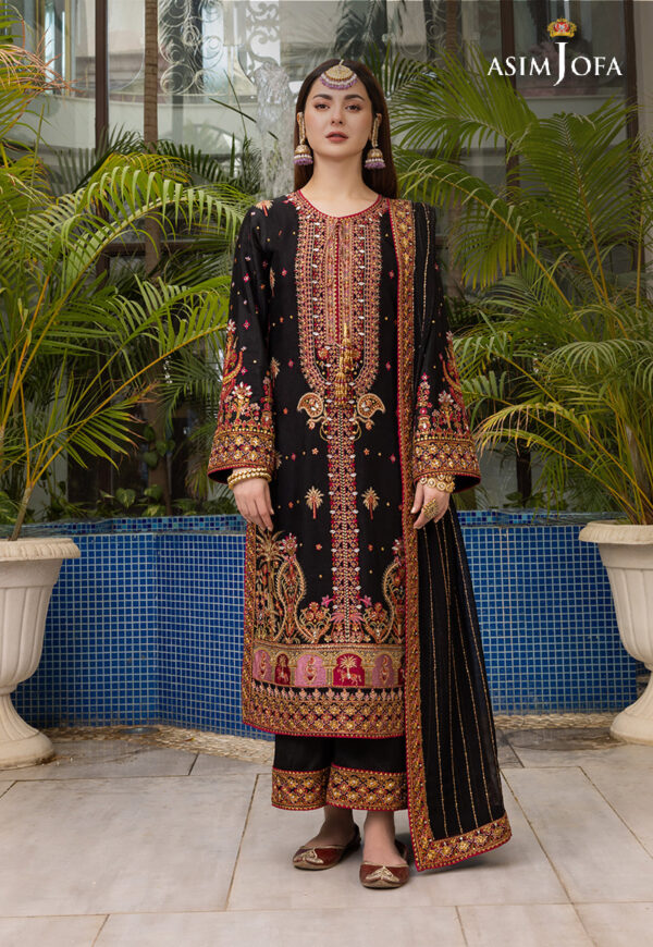 Asim Jofa Ajhj-19 Embroidered Viscose Raw Silk