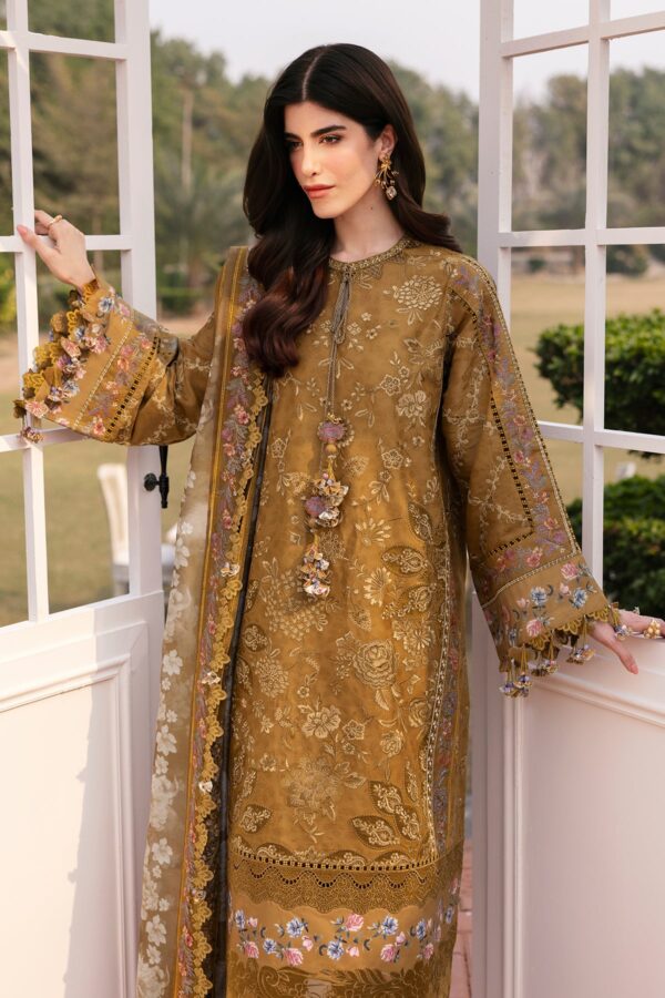 Baroque Embroidered Lawn El-D03 Stitched Eid Collection 2025 - Image 5