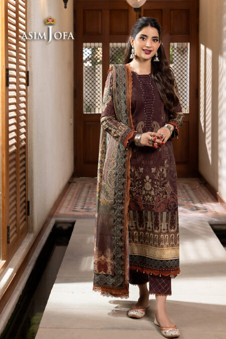 Asim Jofa Ajrwp-19 Printed Premium Winter Cotton Stitched 