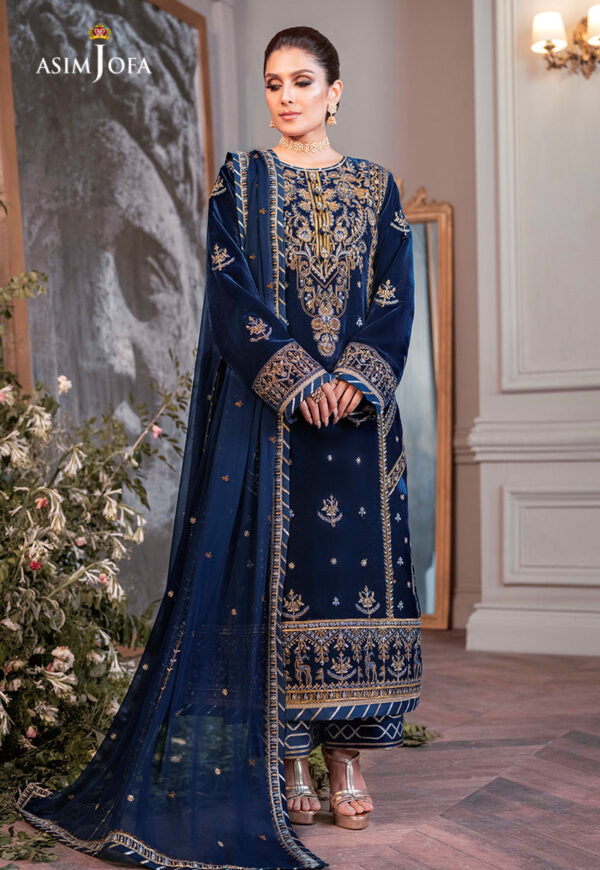 Asim Jofa Ajam-08 Embroidered Velvet