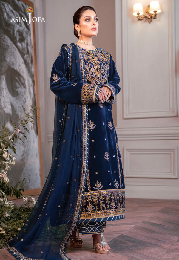 Asim Jofa Ajam-08 Embroidered Velvet