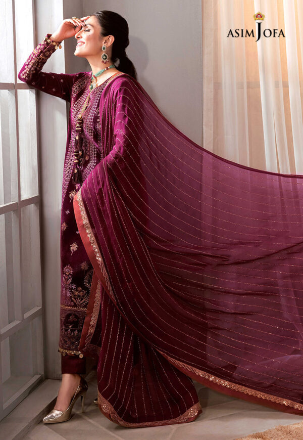 Asim Jofa Ajam-10 Embroidered Velvet
