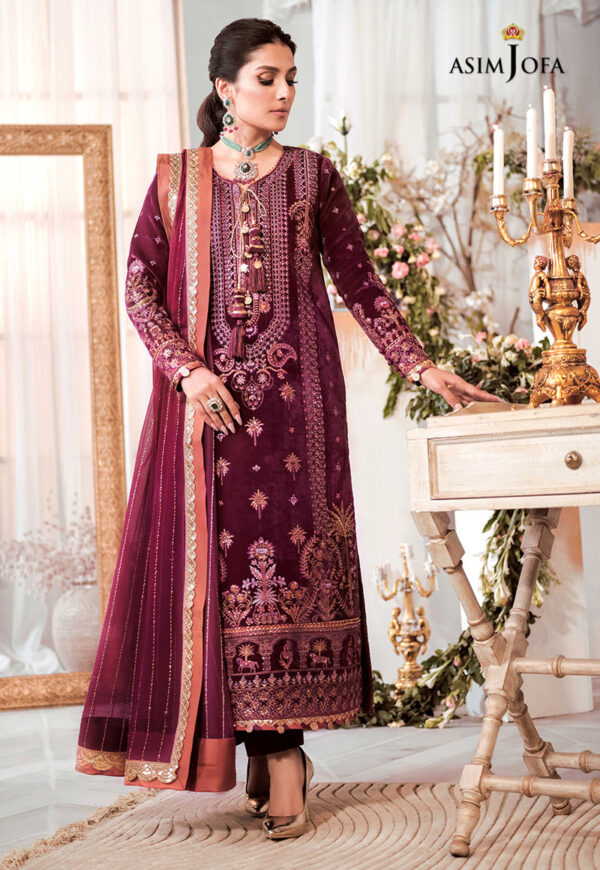 Asim Jofa Ajam-10 Embroidered Velvet